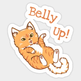 Belly Up Cat Sticker